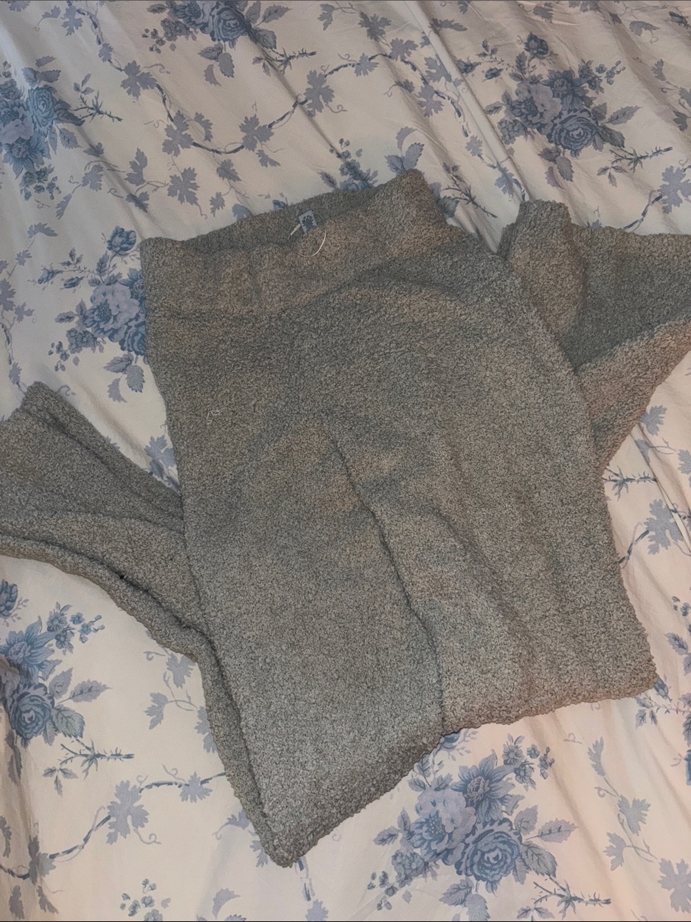 Cozy Gray Knit Lounge Pants